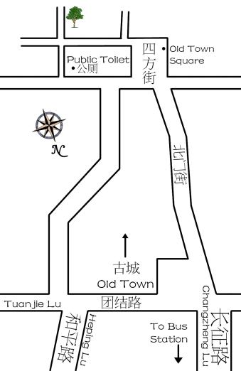 香格里拉/中甸 古城/Map of Zhongdian aka Shangri-La Old Town aka Ancient Town